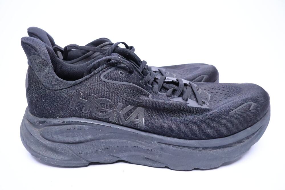 Hoka One One Clifton 10 Mens Size 12 2E Black Running Shoes Sneakers #248